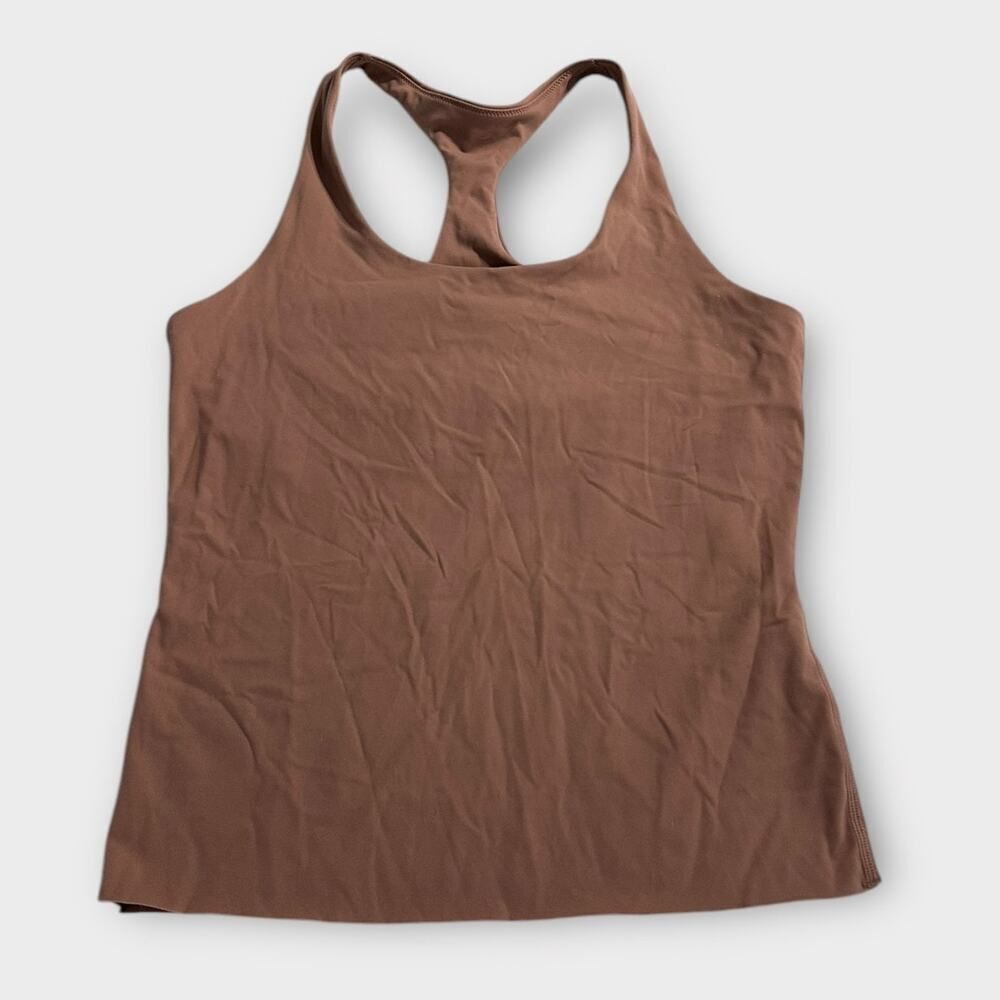 StyleRunner‎ Racerback Tank Top Women's Large Brown Built-In Bra